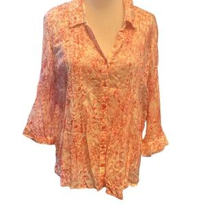 Gloria Vanderbilt Pink Print Blouse